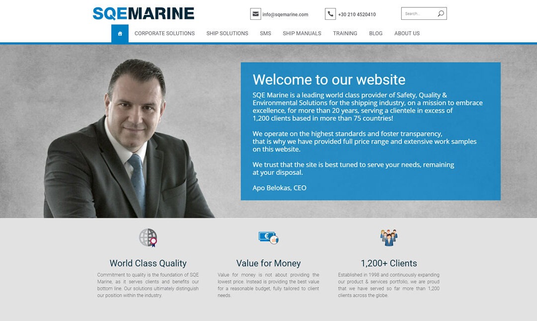 Corporate portal for SQE Marine