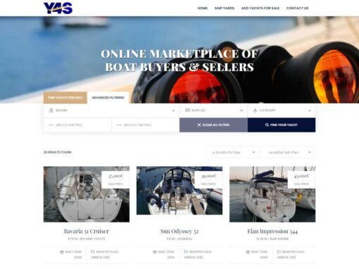 Website for Yachts for Sale